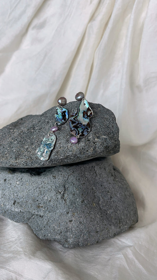Paua & Pearls Earrings