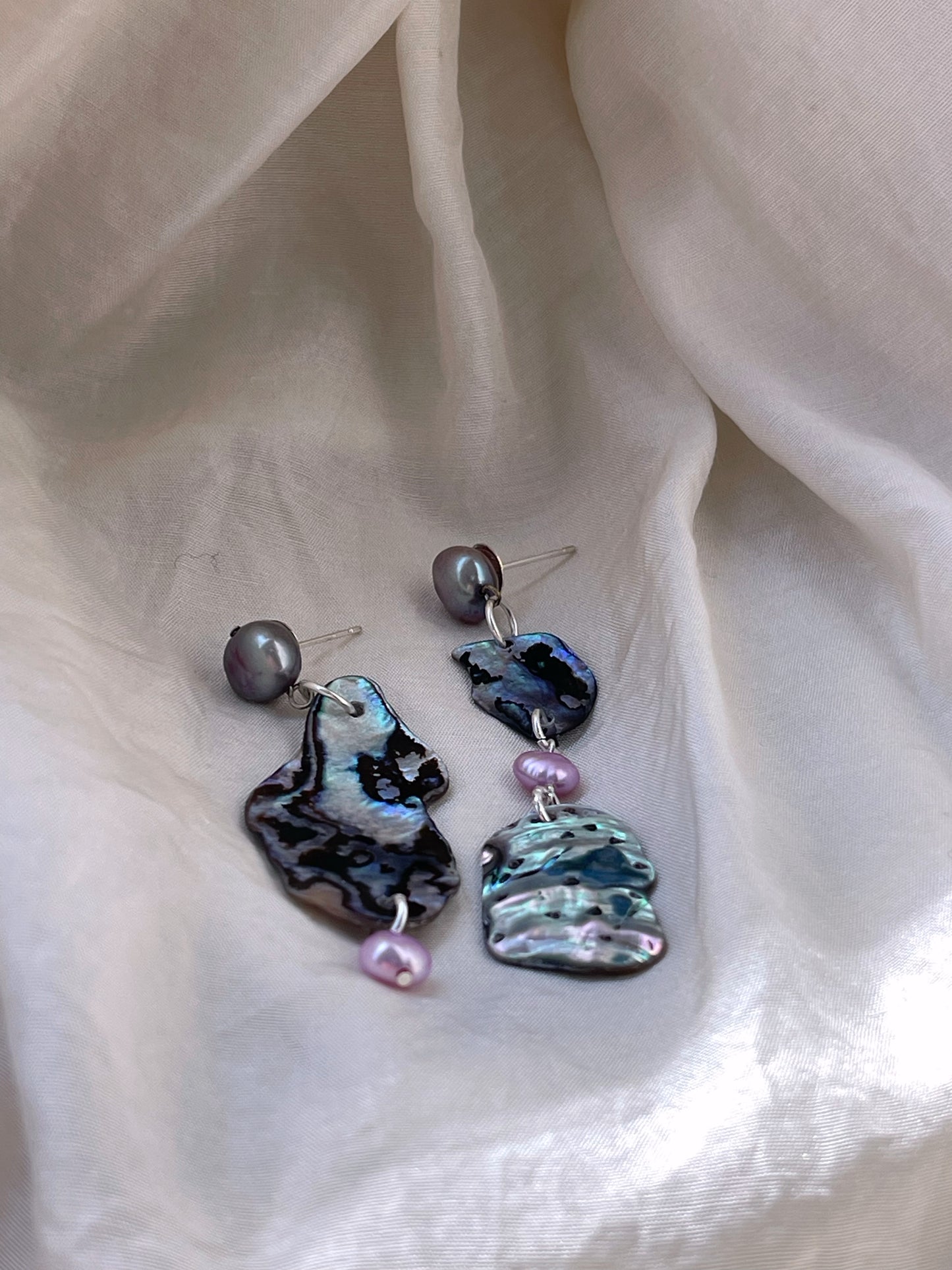 Paua & Pearls Earrings