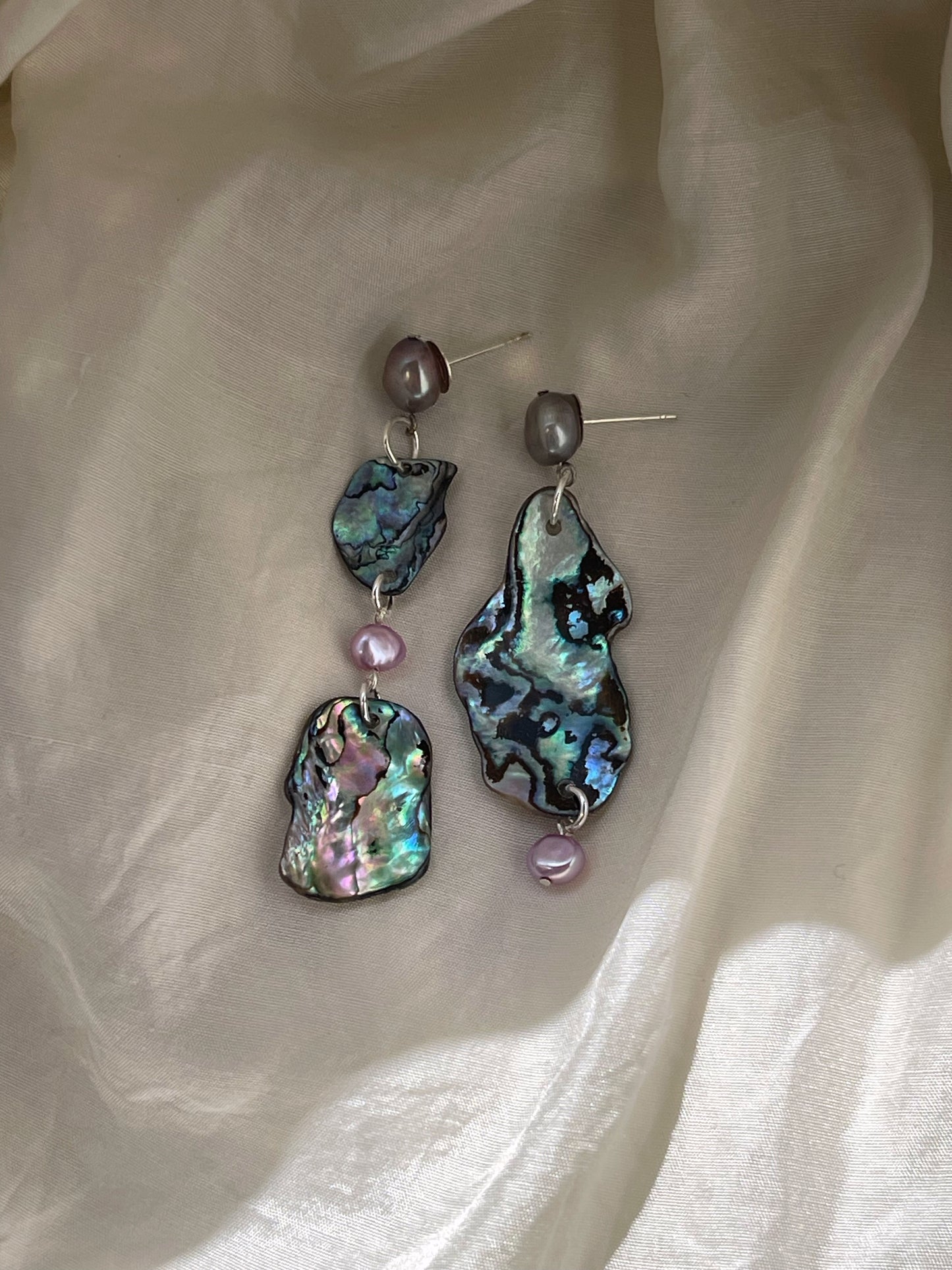 Paua & Pearls Earrings